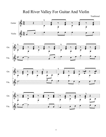 Red River Valley For Violin And Guitar (arr. Neal Fitzpatrick)