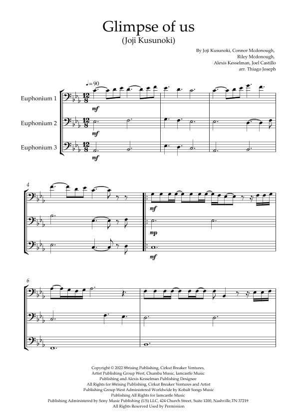 Glimpse Of Us (arr. Thiago Joseph)