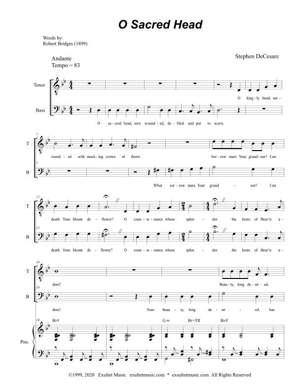 O Sacred Head (Duet for Tenor and Bass Solo)