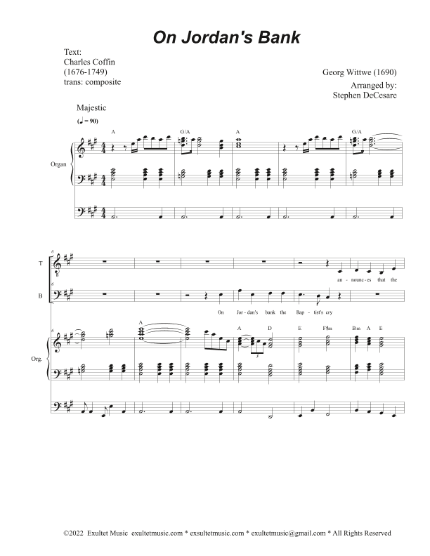On Jordan's Bank (Duet for Tenor and Bass solo) (arr. Stephen DeCesare)