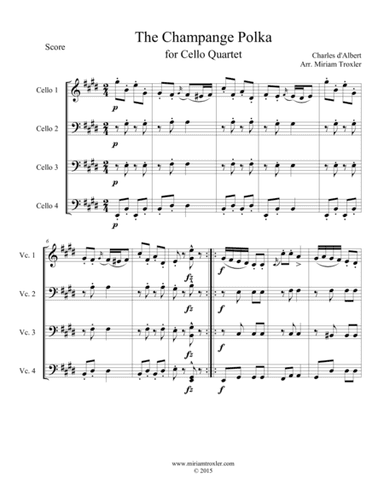 The Champange Polka for Cello Quartet (arr. Miriam Troxler)