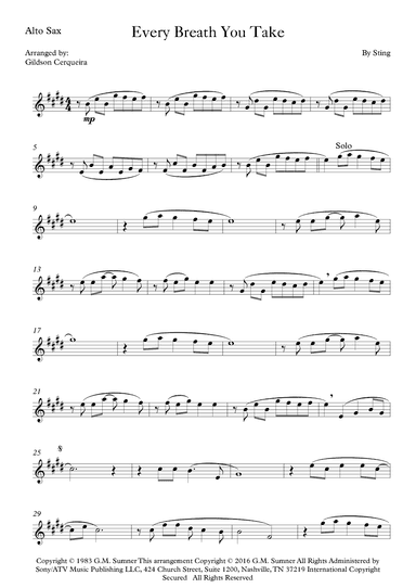 Every Breath You Take (arr. Gildson Cerqueira)