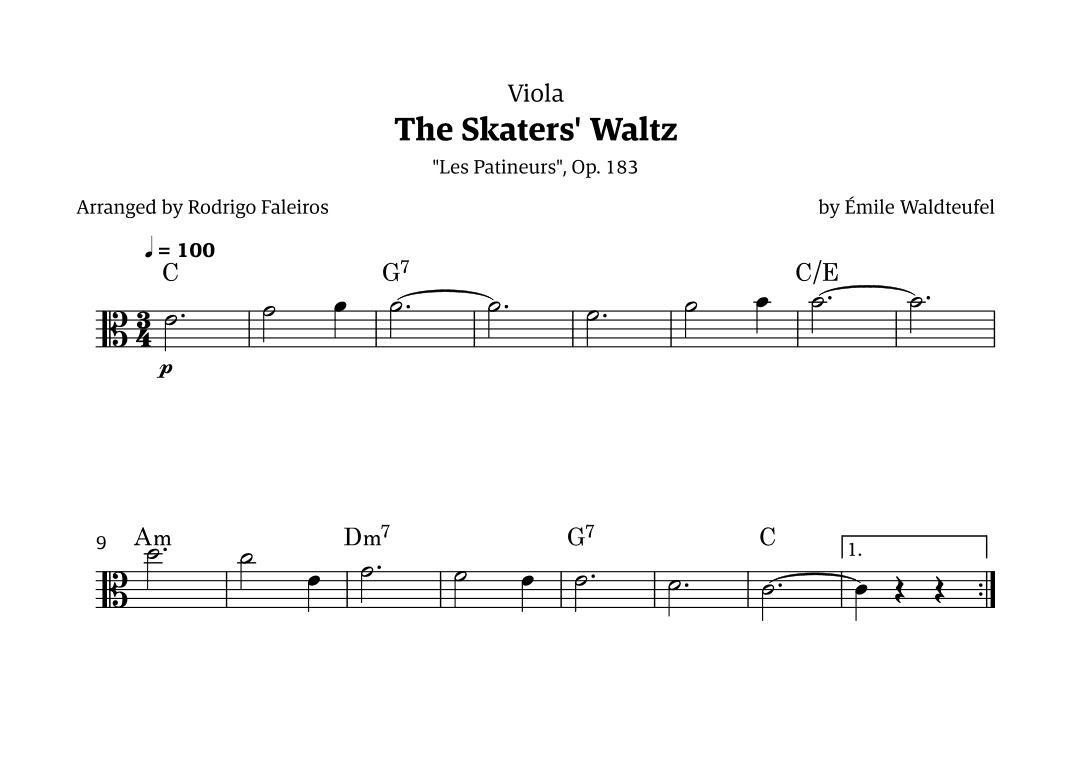 The Skaters Waltz (for beginners) (arr. Rodrigo Faleiros)
