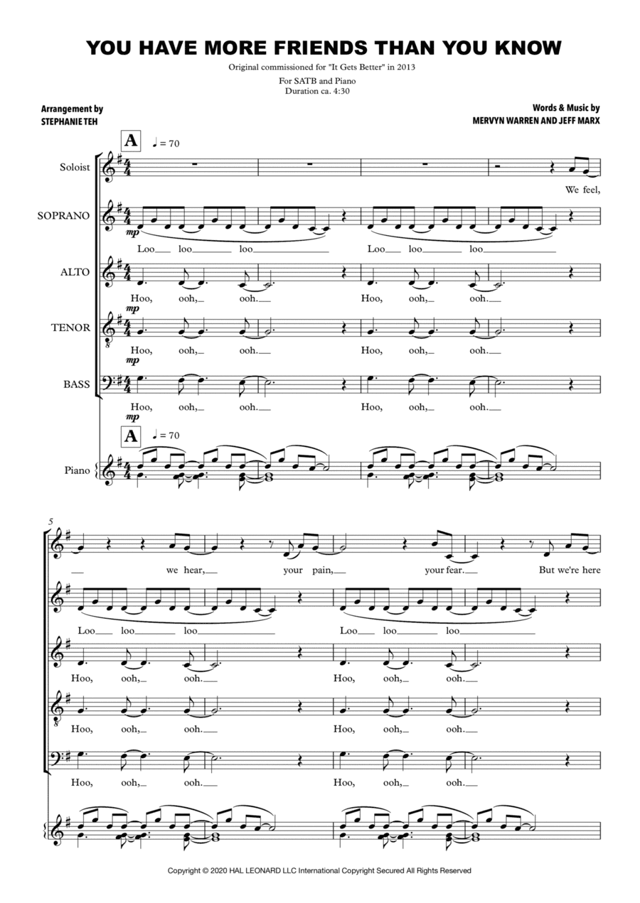 You Have More Friends Than You Know (arr. Stephanie Teh)