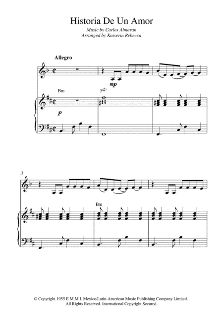 Historia De Un Amor (arr. Kaiserin Rebecca)