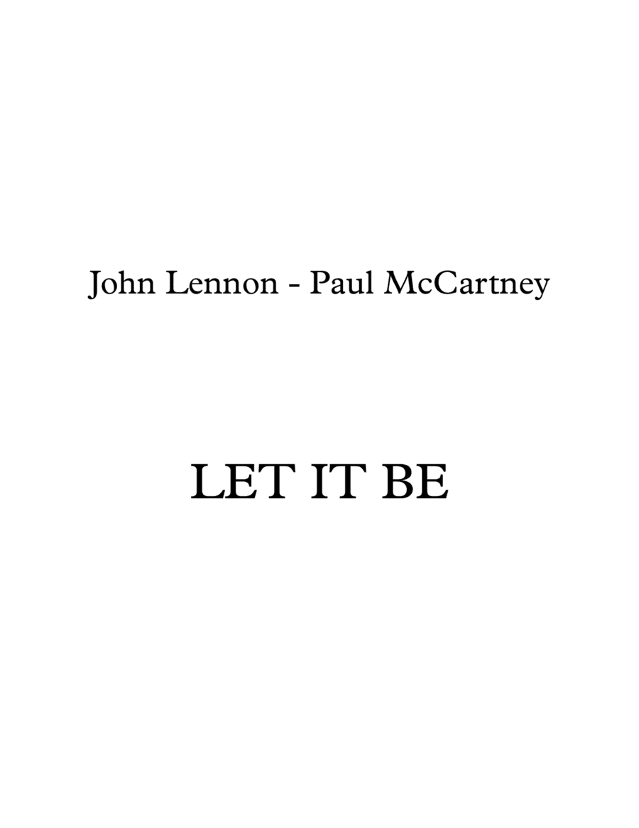 Let It Be (arr. Stefano Marzanni)