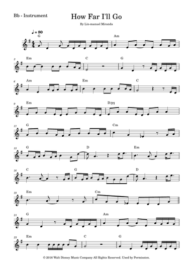 How Far I'll Go (arr. Fabio Eduardo de Oliveira)