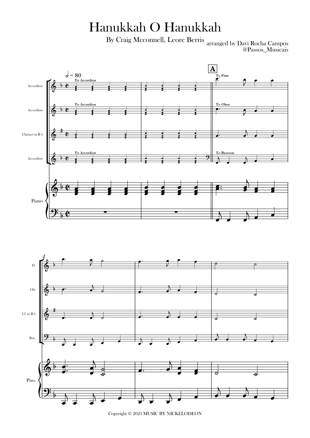 Hanukkah O Hanukkah (arr. Davi Rocha Campos)