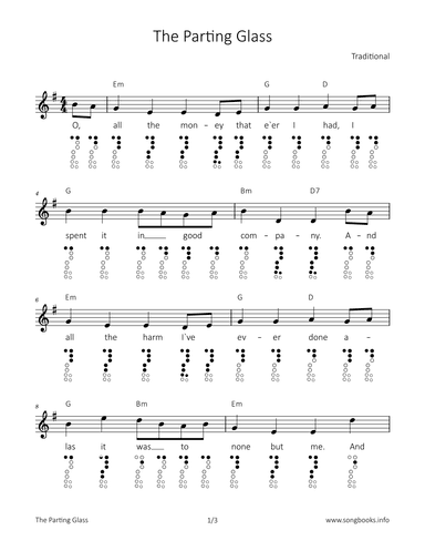 The Parting Glass (arr. songbooks.info)
