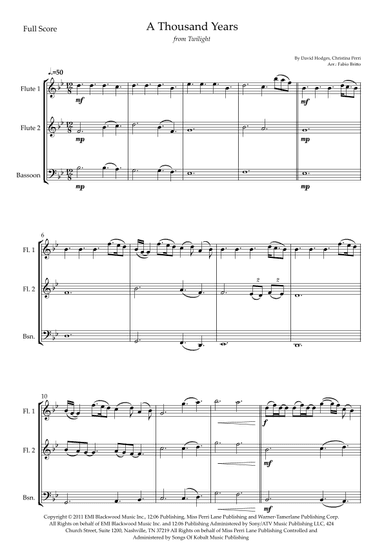 A Thousand Years (arr. Fabio Britto)