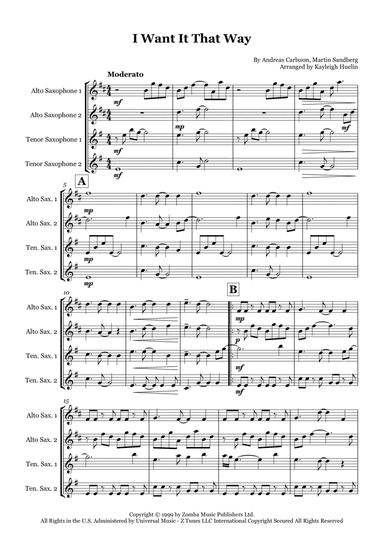 I Want It That Way (arr. Kayleigh Huelin)