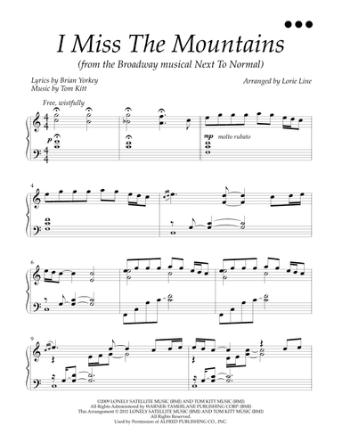I Miss The Mountains (arr. Lorie Line)