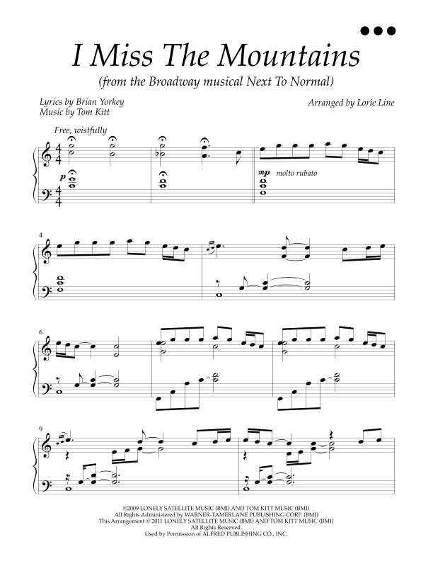 I Miss The Mountains (arr. Lorie Line)