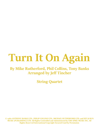 Turn It On Again (arr. Jeff Tincher)