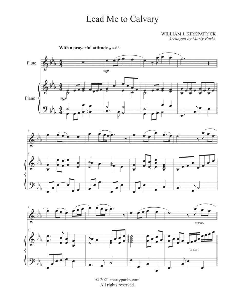 Lead Me to Calvary (Flute-Piano) (arr. Marty Parks)