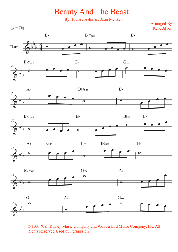 Beauty And The Beast (arr. Rene Alves)