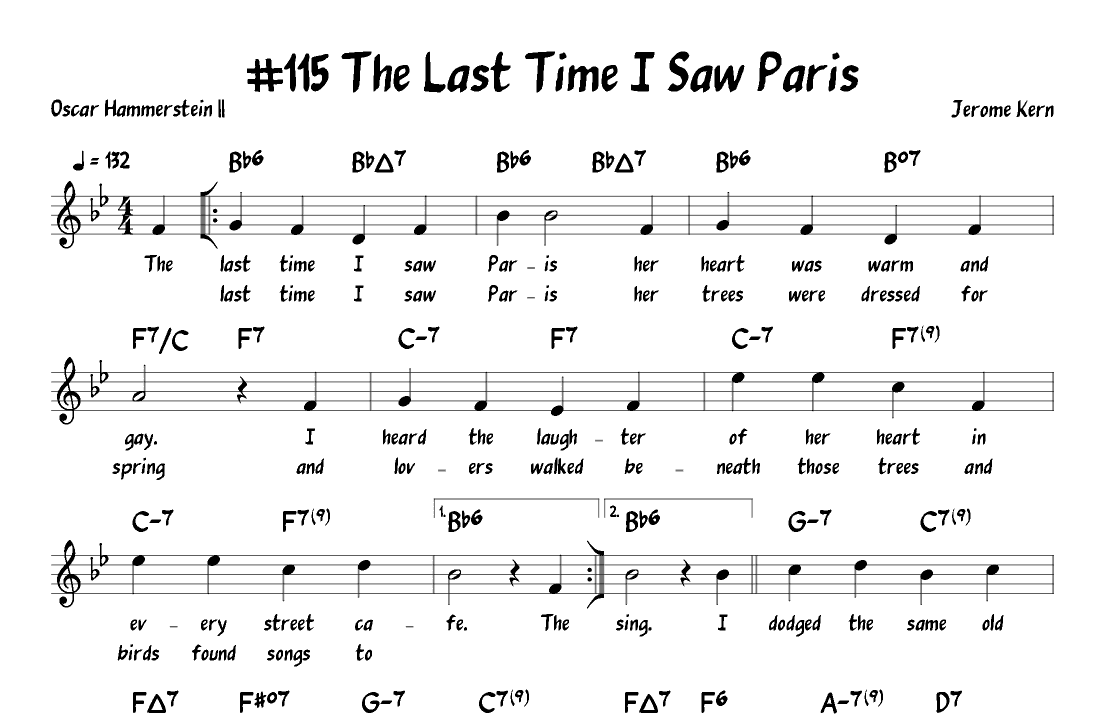 The Last Time I Saw Paris (arr. John Fries)