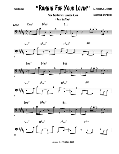 Runnin' For Your Lovin' (arr. Accubass)