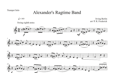 Alexander's Ragtime Band (arr. P. R. Frederick)