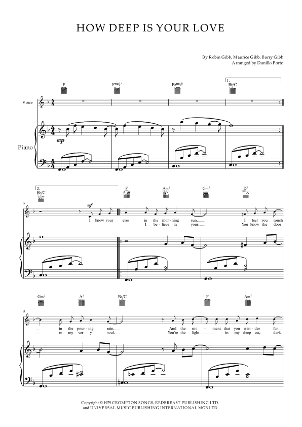 How Deep Is Your Love (arr. Danillo Porto)