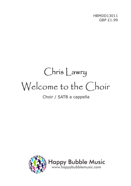 Welcome to the Choir - SATB Choir Score