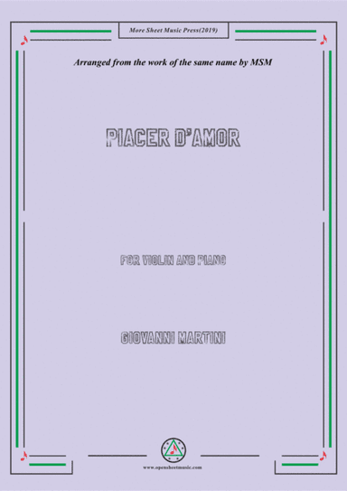 Giovanni-Piacer d'amor,for Violin and Piano (arr. MSM)
