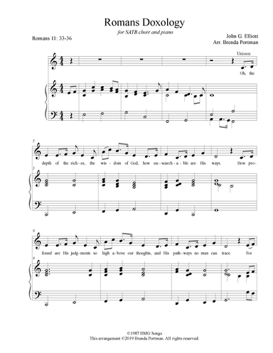 Romans Doxology (arr. Brenda Portman)