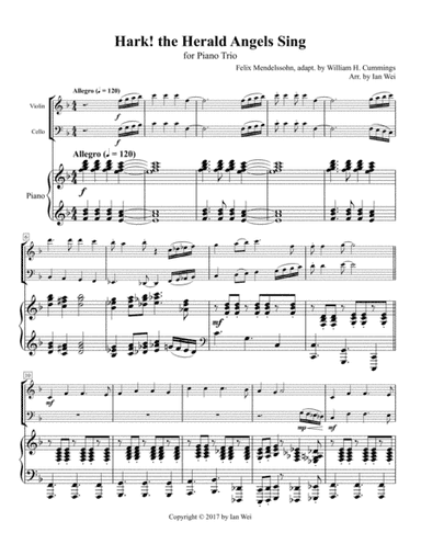 Hark! the Herald Angels Sing for Piano Trio (arr. Ian Wei)