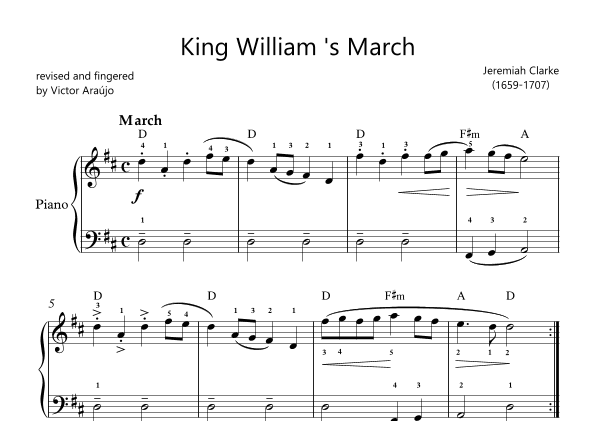 King William 's March with Chord Symbols (arr. Victor Araújo)