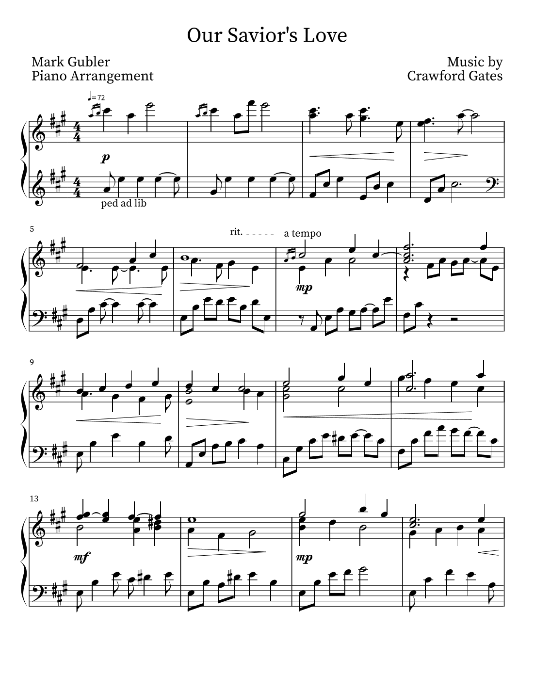 Our Savior's Love (arr. Mark Gubler)