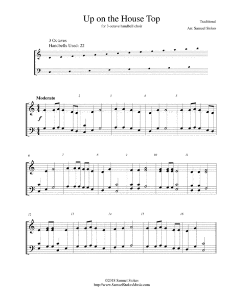 Up on the House Top (Up on the Housetop) - for 3-octave handbell choir (arr. Samuel Stokes)