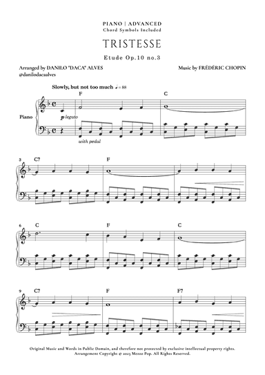 Étude op. 10 no. 3 (Tristesse) (arr. Danilo "Daca" Alves)