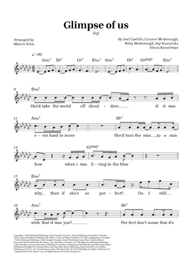 Glimpse Of Us (arr. Márcio Silva)