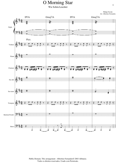 O Morning Star (Wie Shön Leuchtet) - Score Only (arr. Albertino Fernandes)