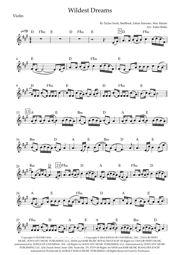 Wildest Dreams (arr. Fabio Britto)