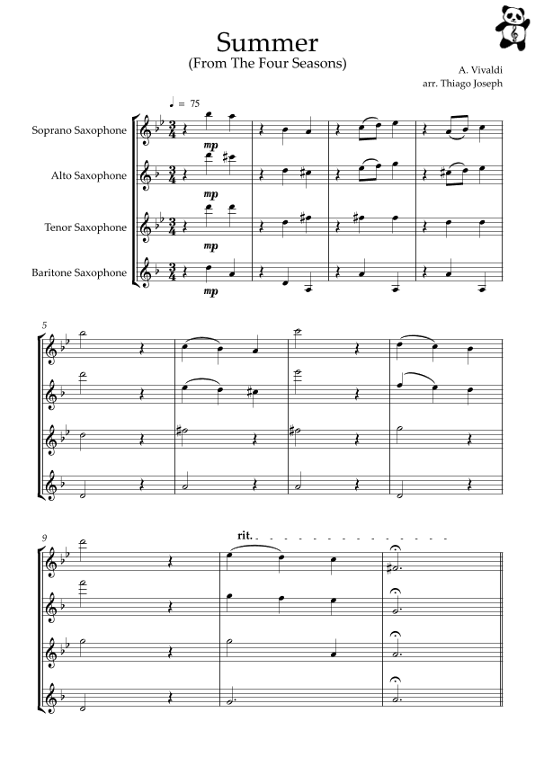 Summer - The Four Seasons (short version) (arr. Thiago Joseph)