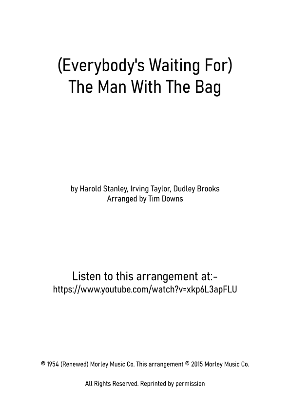 (everybody's Waitin' For) The Man With The Bag (arr. Tim Downs)