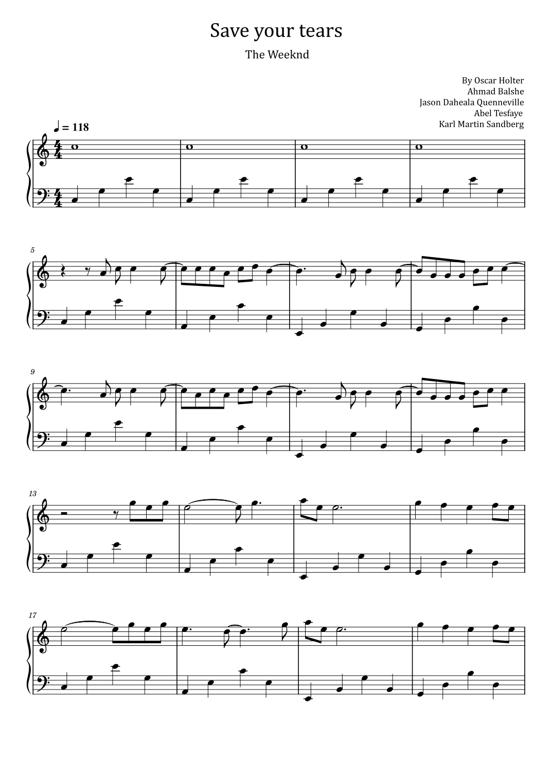 Save Your Tears (arr. poon)