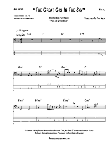 The Great Gig In The Sky (arr. P Welsh)