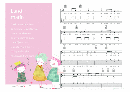 Lundi matin Melody + Guitar chords + Guitar TAB's (arr. iEduArts Publishers)