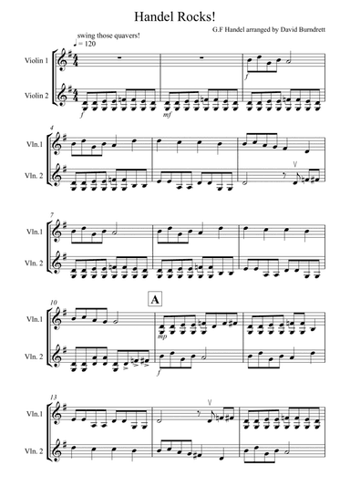 Handel Rocks! for Violin Duet (arr. David Burndrett)