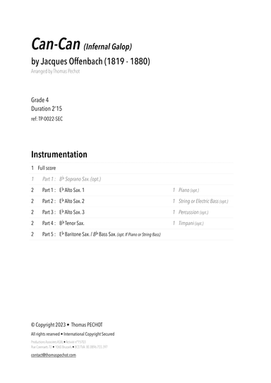 Can-Can (Orpheus in the Underworld) (arr. Thomas PECHOT)