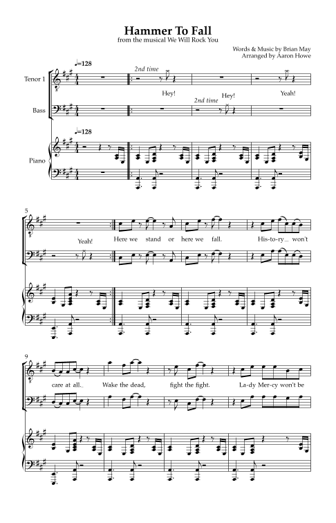 Hammer To Fall (arr. Aaron Howe)