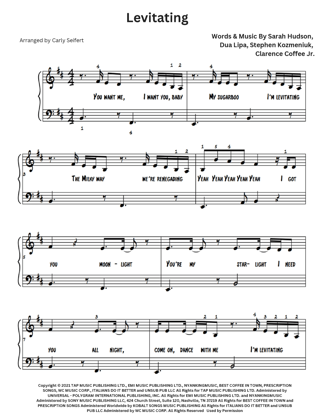 Levitating (arr. Carly Seifert)