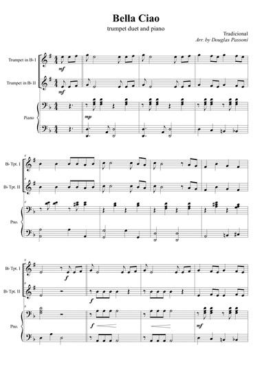 Bella Ciao (trumpet duet and piano) (arr. Douglas Passoni)