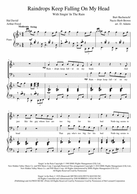 Raindrops Keep Fallin' On My Head (arr. D. Adams)