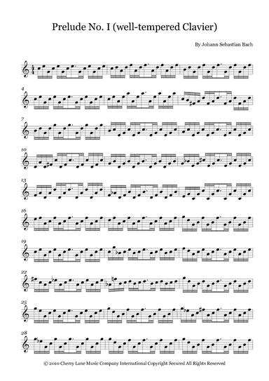 Prelude No. I (well-tempered Clavier) (arr. Fernanda Moura)