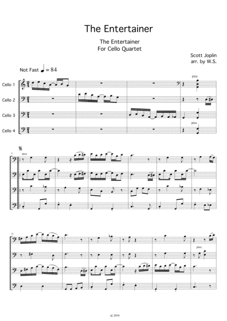 The Entertainer-A Ragtime Two Step for Cello Quartet (arr. W.S.)