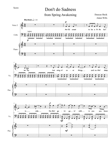 Don't Do Sadness/blue Wind (arr. Adam Willls)