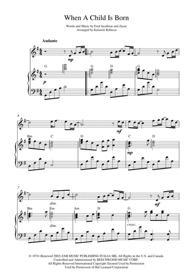 When A Child Is Born (arr. Kaiserin Rebecca)